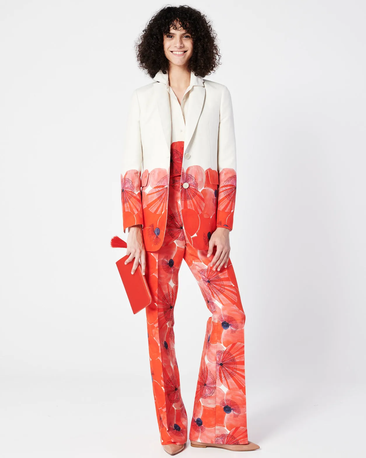 Silk Crêpe Blouse Poppy Print