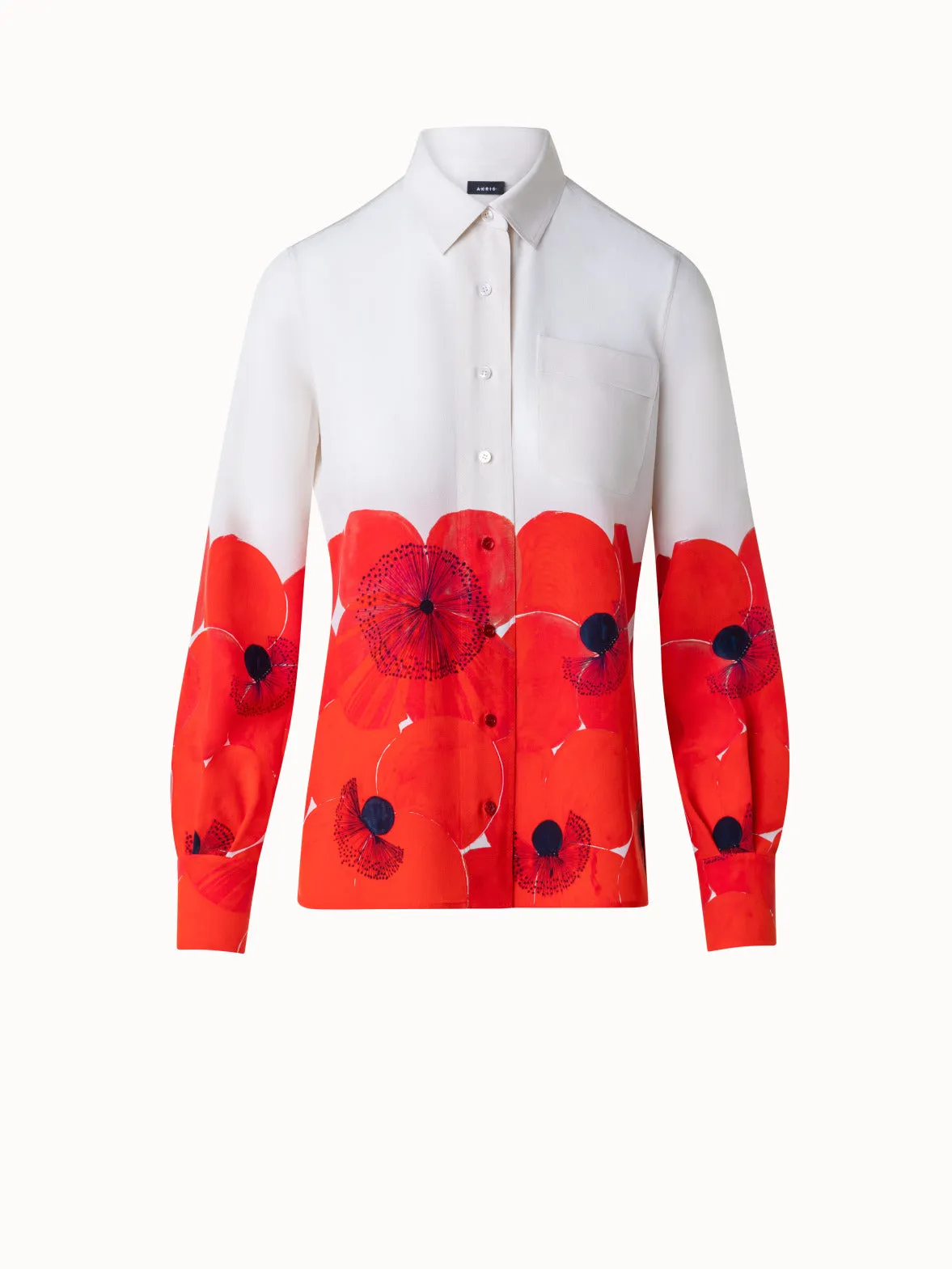 Silk Crêpe Blouse Poppy Print