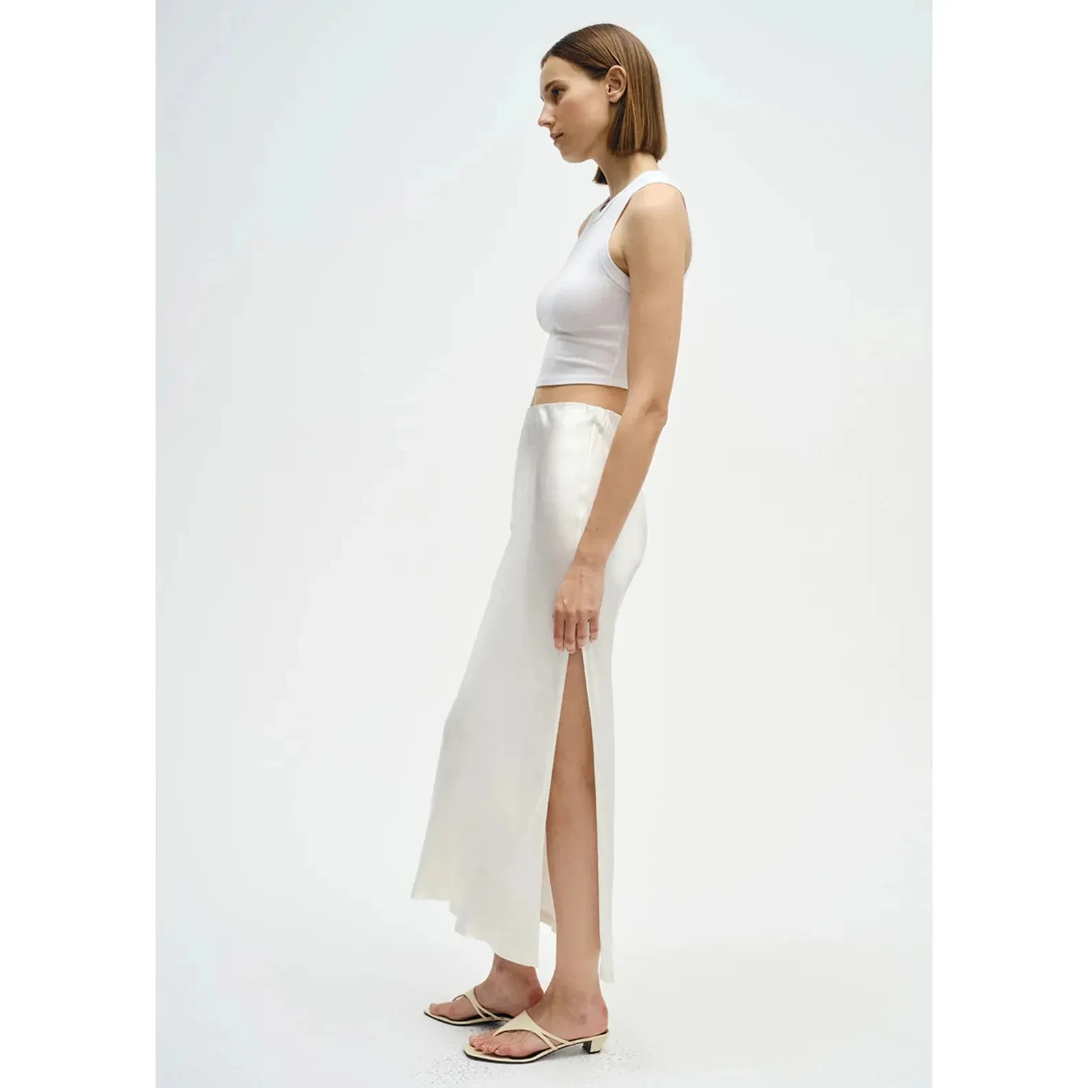SILK RIB CROPPED TANK
