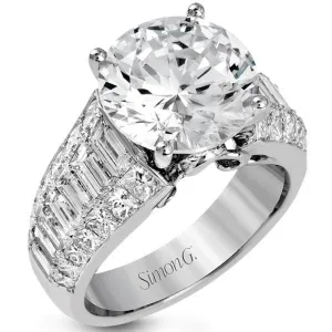 Simon G. Large Center "Simon Set" Baguette Diamond Engagement Ring