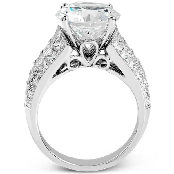 Simon G. Large Center "Simon Set" Baguette Diamond Engagement Ring