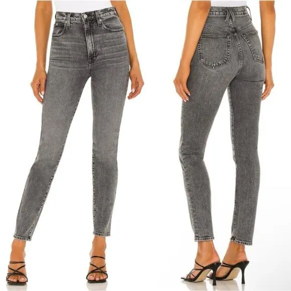 SLVRLAKE Beatnik High Rise Skinny Jeans Slim Harvest Moon Black Gray Grey 24