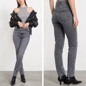 SLVRLAKE Beatnik High Rise Skinny Jeans Slim Harvest Moon Black Gray Grey 24