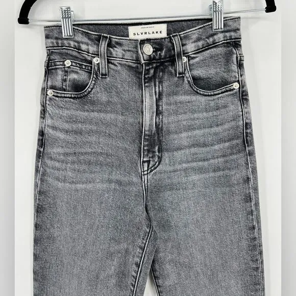 SLVRLAKE Beatnik High Rise Skinny Jeans Slim Harvest Moon Black Gray Grey 24
