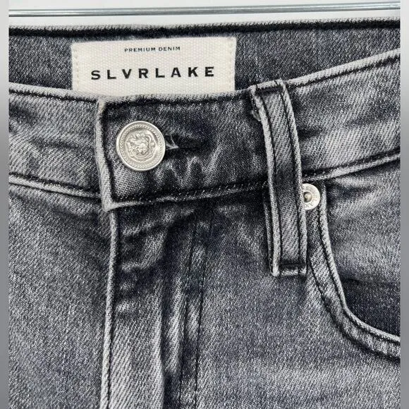 SLVRLAKE Beatnik High Rise Skinny Jeans Slim Harvest Moon Black Gray Grey 24