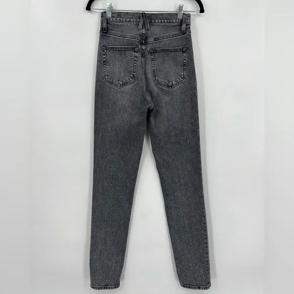 SLVRLAKE Beatnik High Rise Skinny Jeans Slim Harvest Moon Black Gray Grey 24