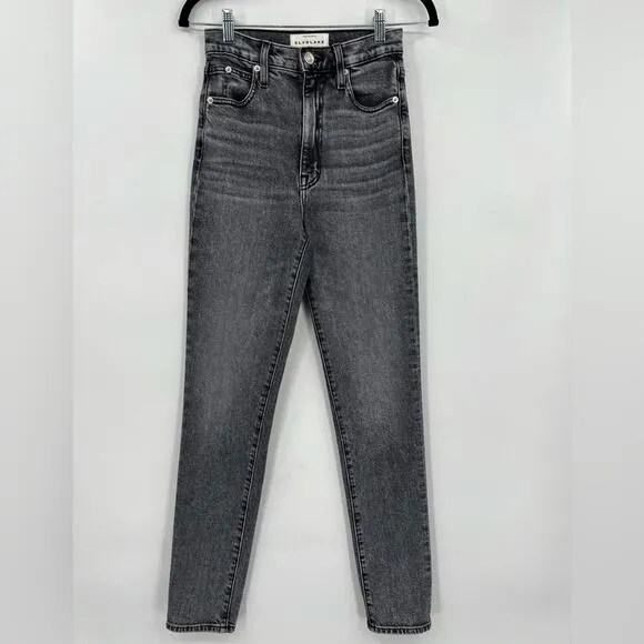 SLVRLAKE Beatnik High Rise Skinny Jeans Slim Harvest Moon Black Gray Grey 24