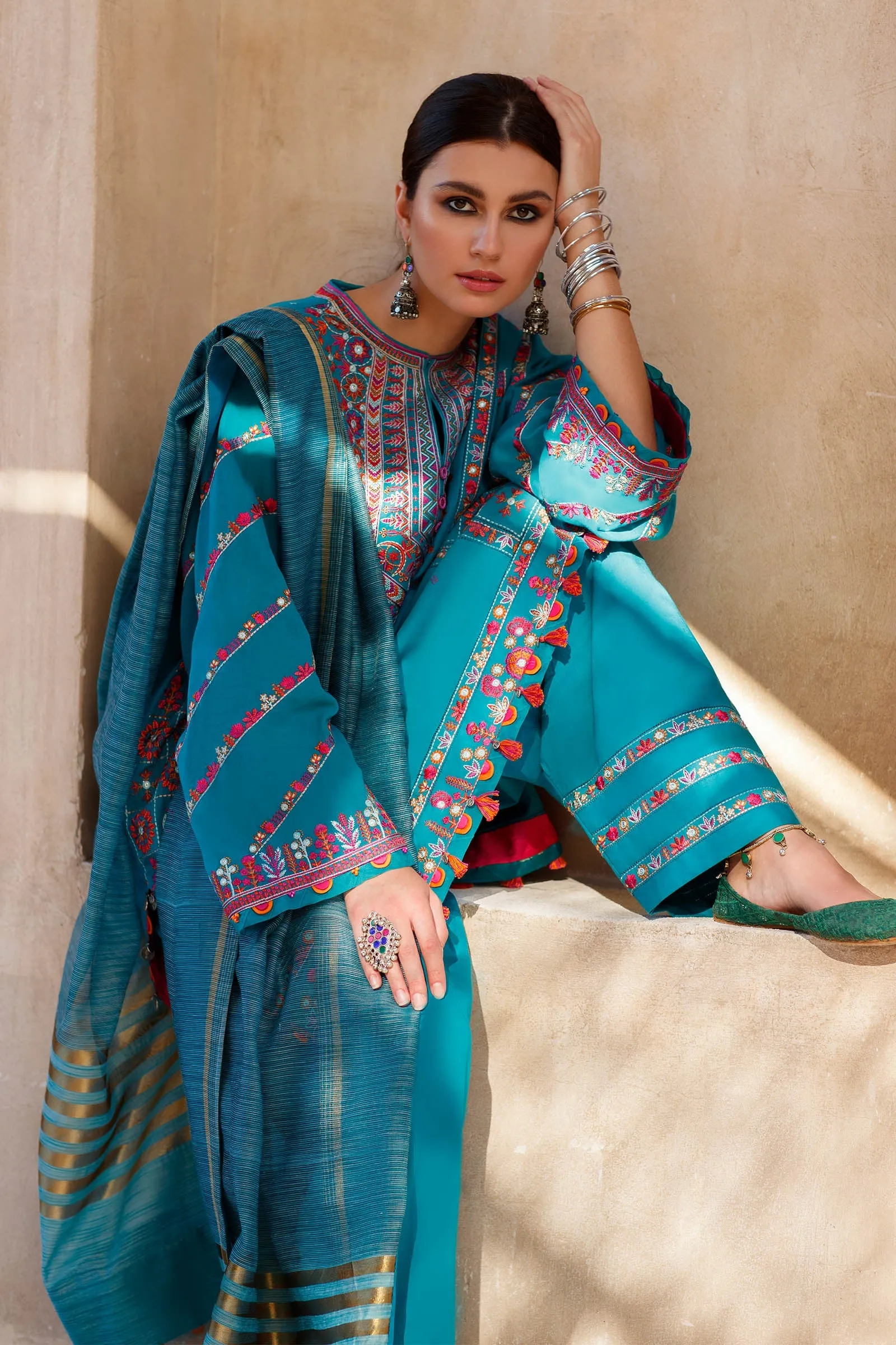 SOUZAN (ZL22-05 A) | Zaha Summer Lawn Collection 2022 | Unstitched Embroidered Lawn Suits
