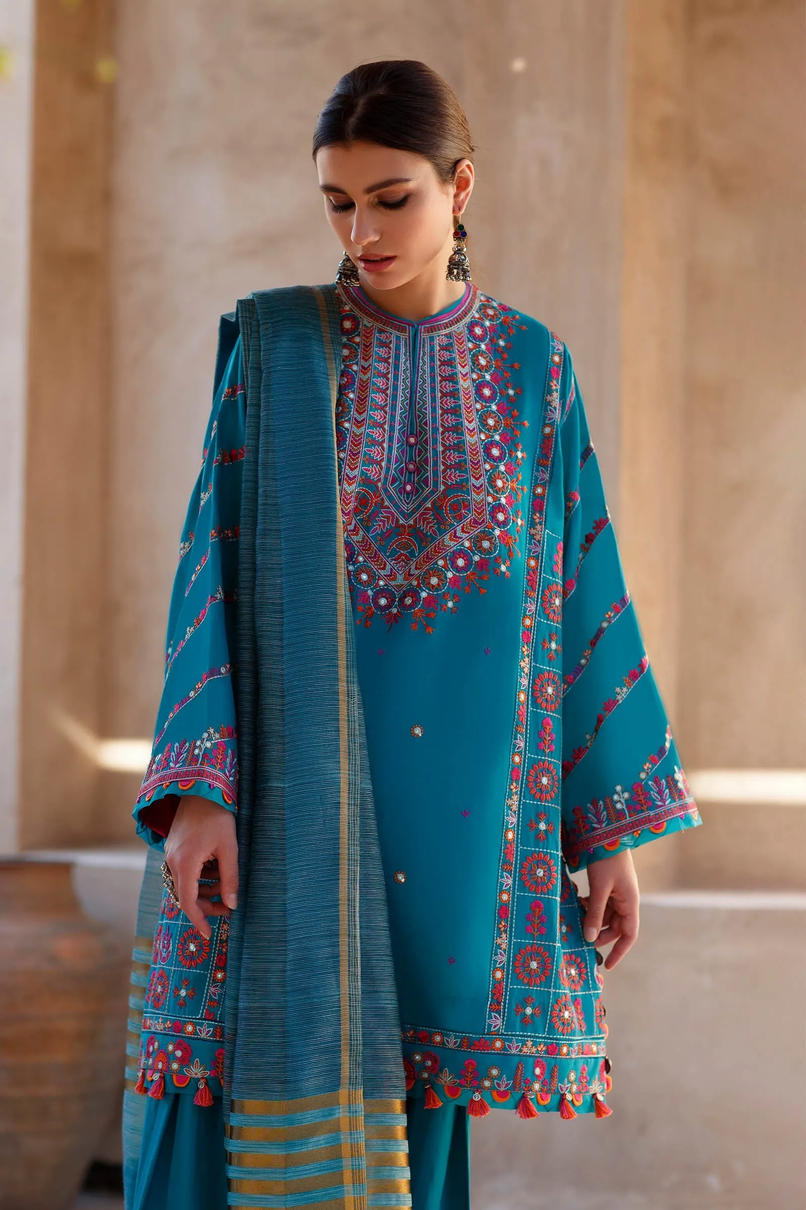 SOUZAN (ZL22-05 A) | Zaha Summer Lawn Collection 2022 | Unstitched Embroidered Lawn Suits