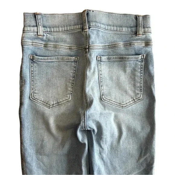 SPANX Distressed Skinny Jeans Light Vintage Wash Pull On Tummy Control