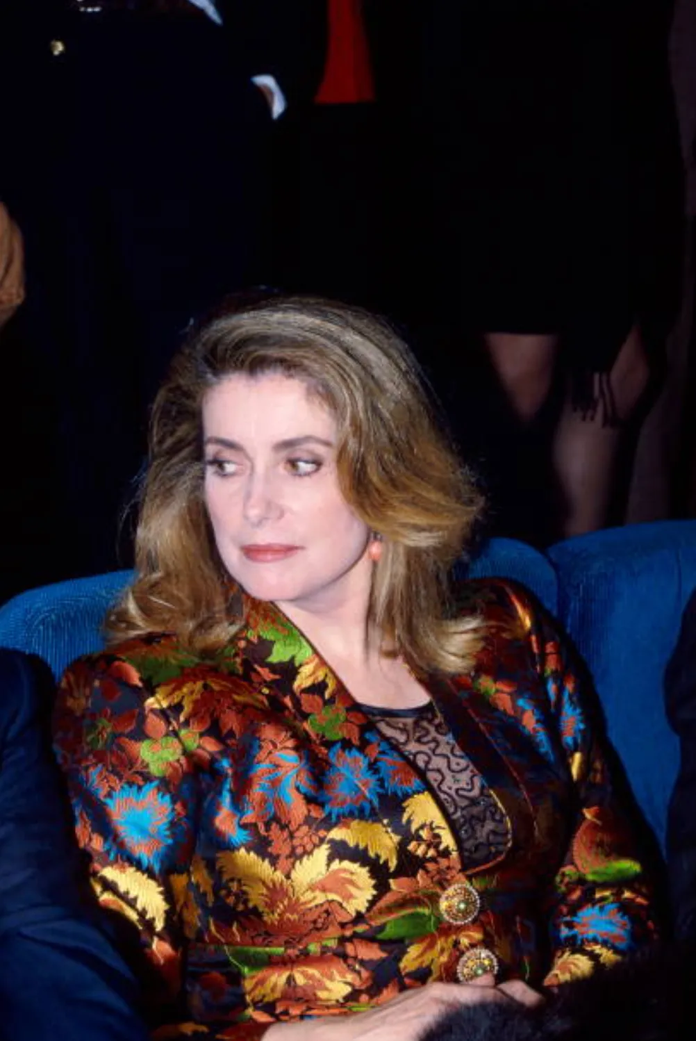 Spectacular Spring 1990 Yves Saint Laurent Haute Couture Silk Damask Runway Suit w Amazing Pearl Jewel Buttons