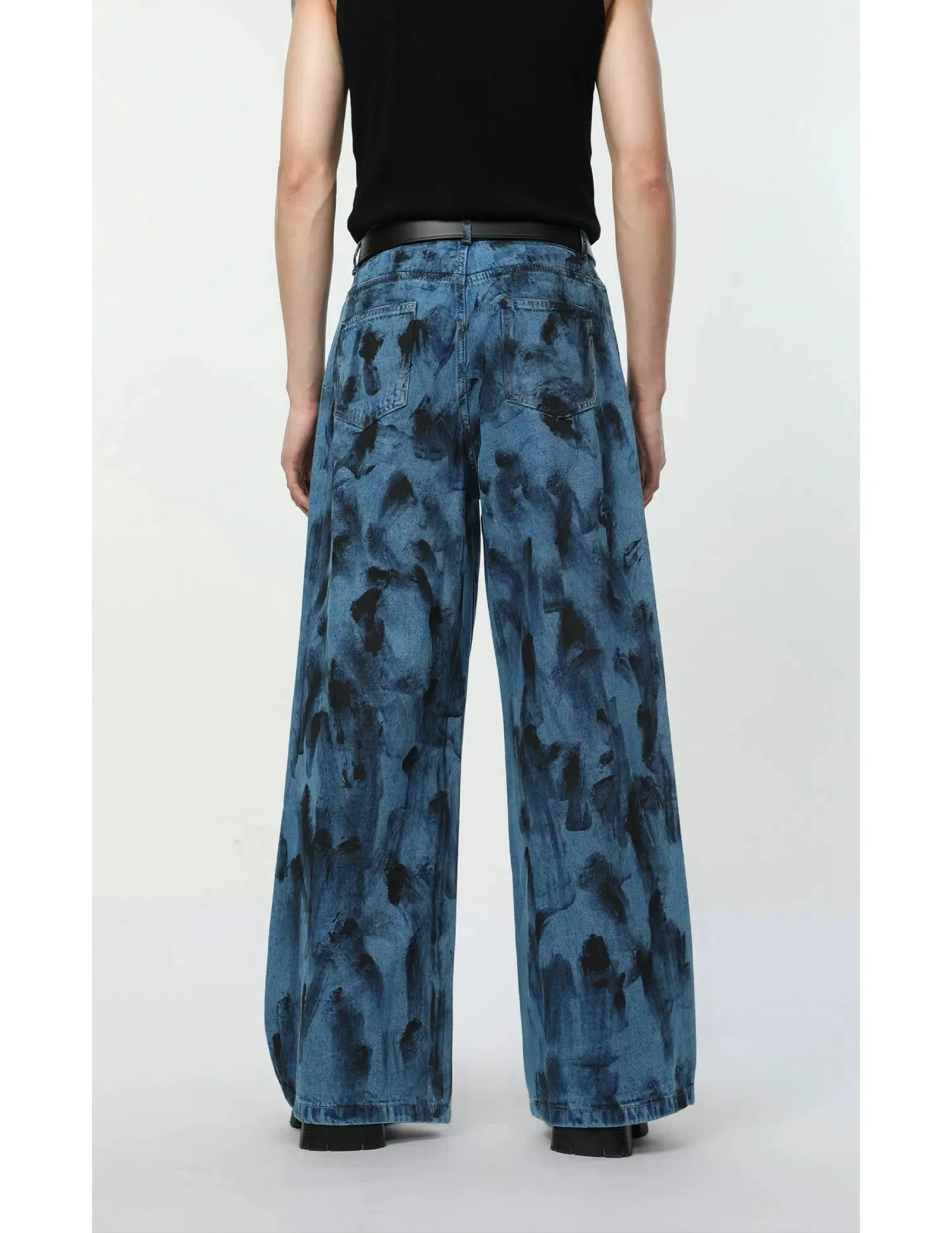 Spot Dark Blue Denim Jacket & Wide-leg Jeans