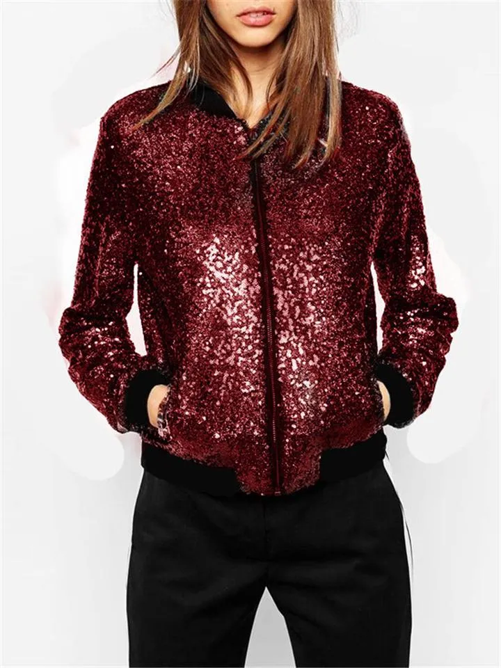 Super Cool Sequins Sporty Jacket Coat