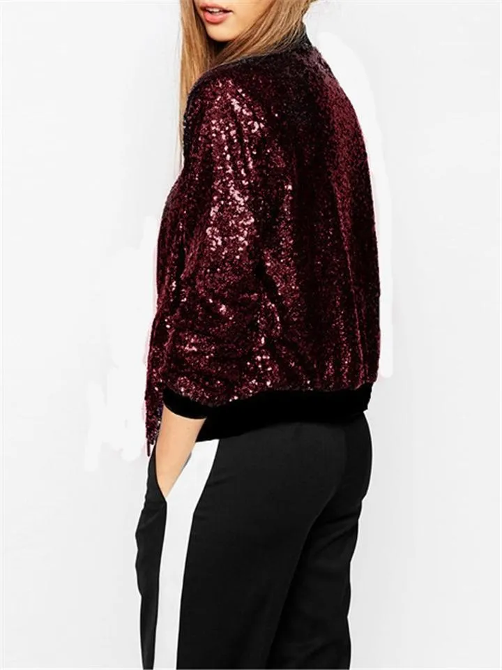 Super Cool Sequins Sporty Jacket Coat