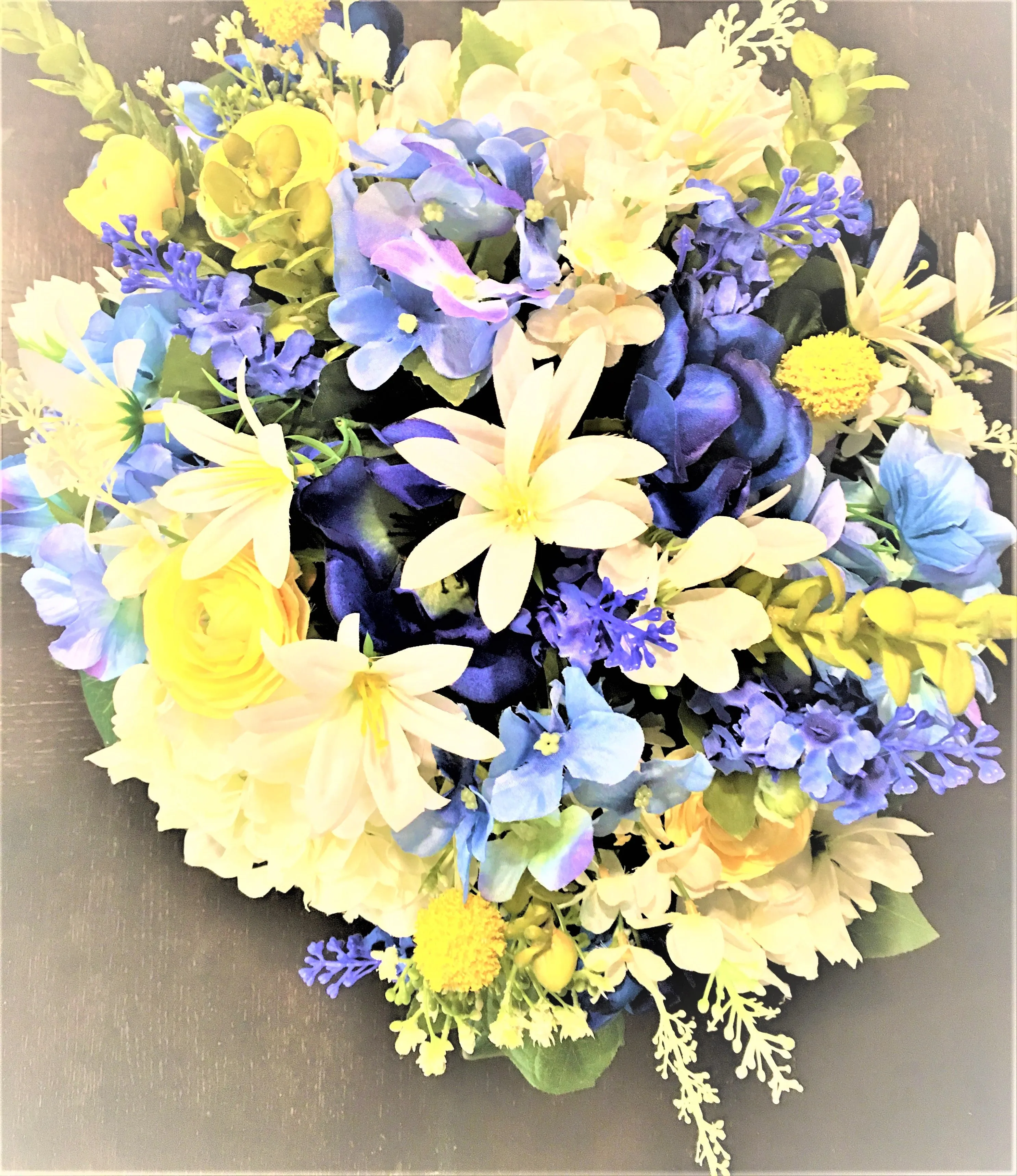 Table Centerpiece- Silk Hydrangeas-Customized Vase- 18" W X 16" H