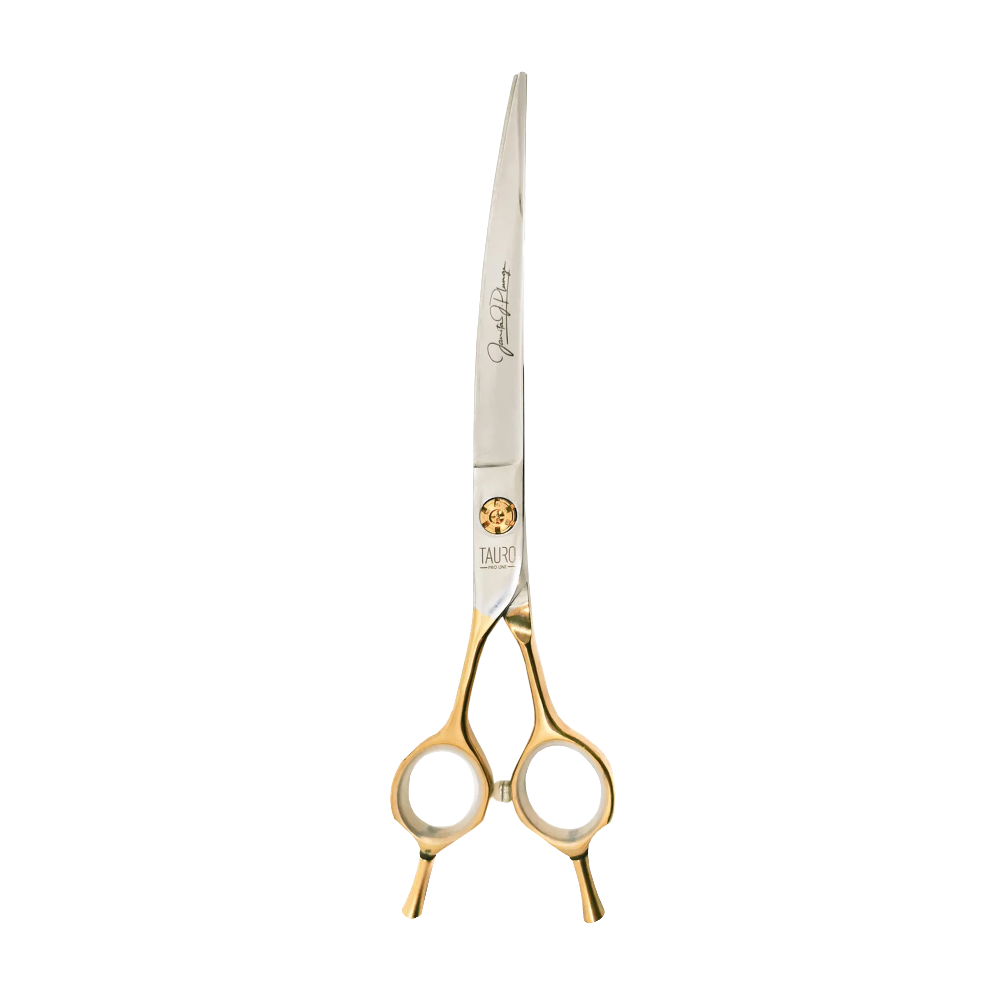 Tauro Pro Line Janita Plungė Stainless Steel Cutting Scissors Double Finger Rest Curved Ergonomic Extremally Sharp For The Left-Handed