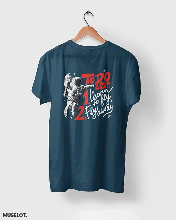 To do list of an astronaut printed t shirt