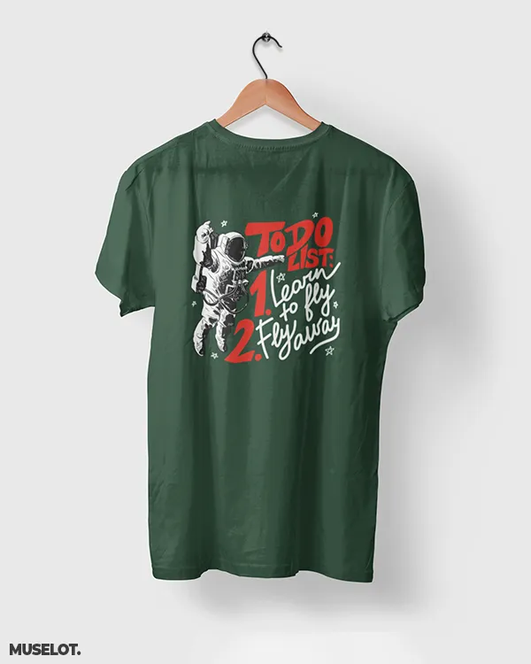 To do list of an astronaut printed t shirt