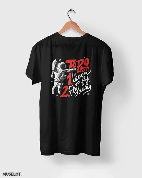 To do list of an astronaut printed t shirt