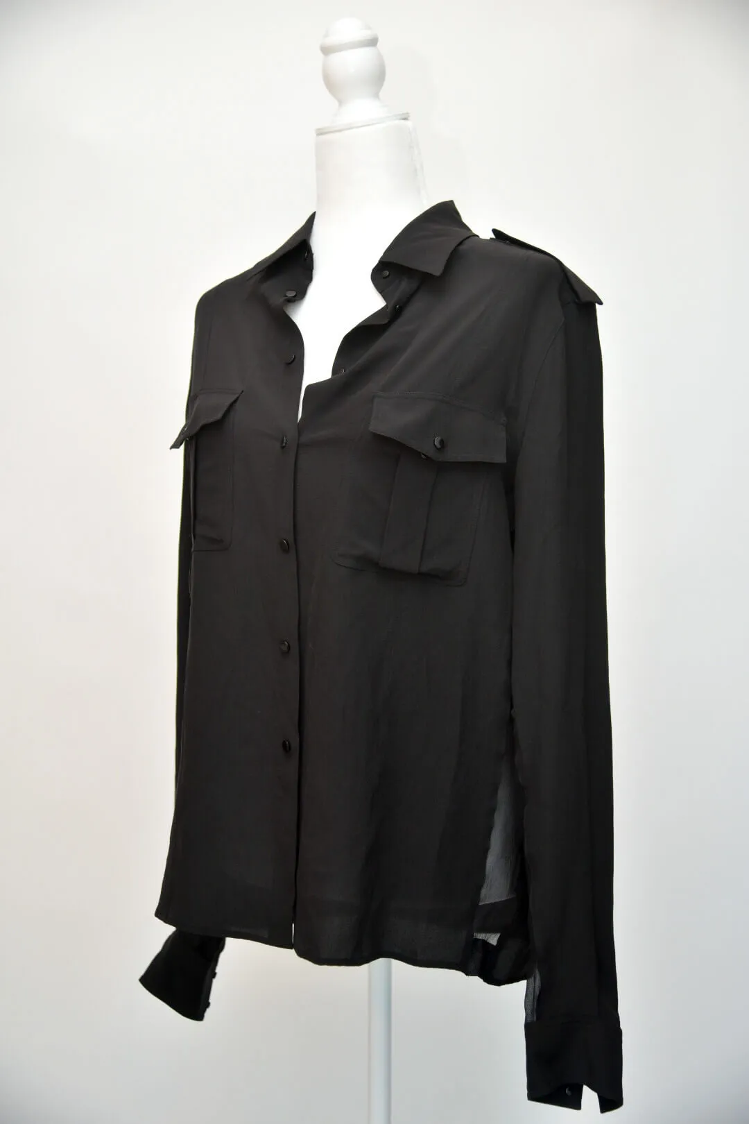 Tom Ford Black Snap Blouse
