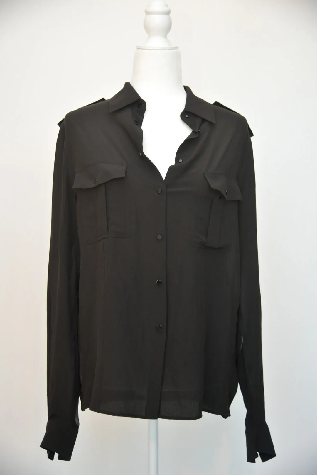 Tom Ford Black Snap Blouse