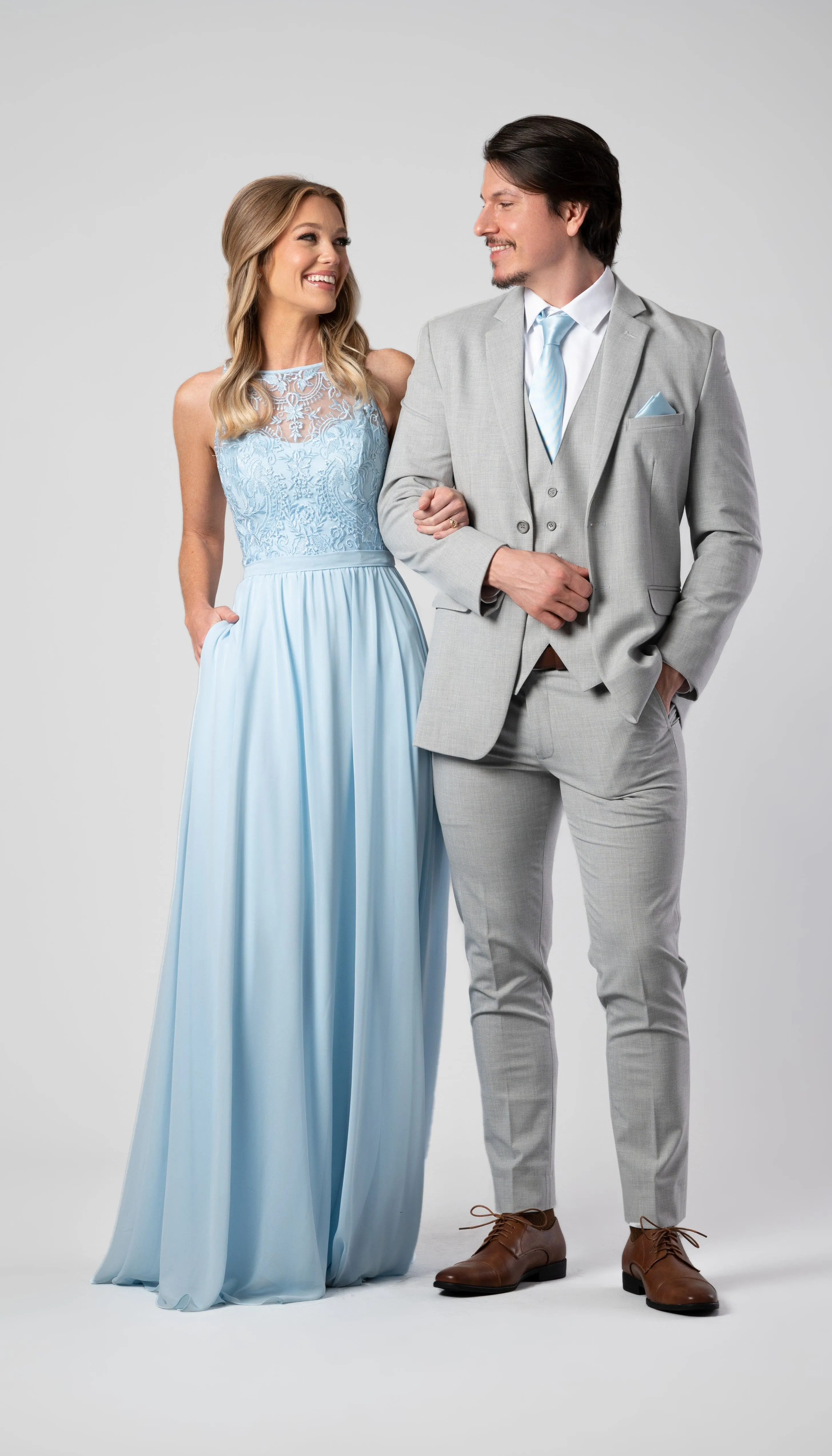 Trim Fit 2 Piece Suit Light Grey
