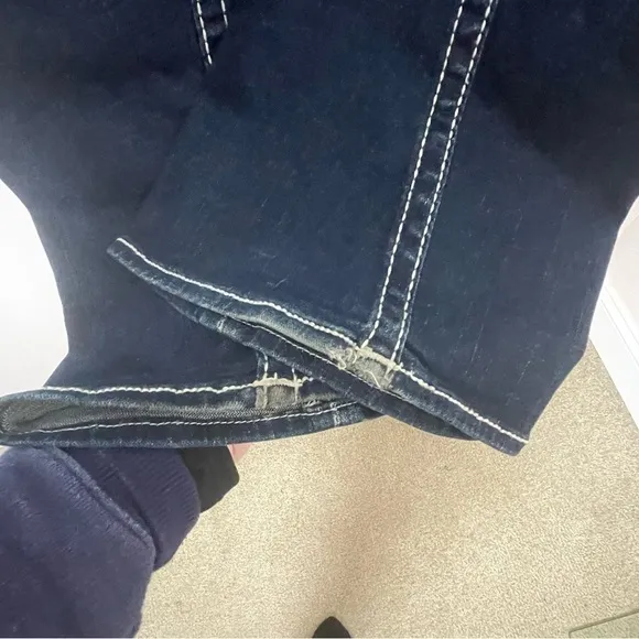 True Religion Jeans Twisted Flare Rainbow Joey World Tour Distressed Blue 28