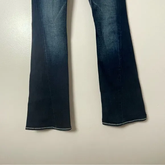 True Religion Jeans Twisted Flare Rainbow Joey World Tour Distressed Blue 28