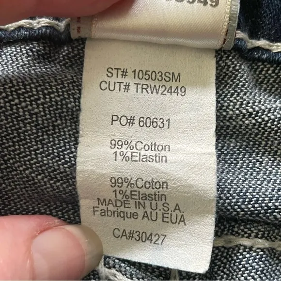 True Religion Jeans Twisted Flare Rainbow Joey World Tour Distressed Blue 28