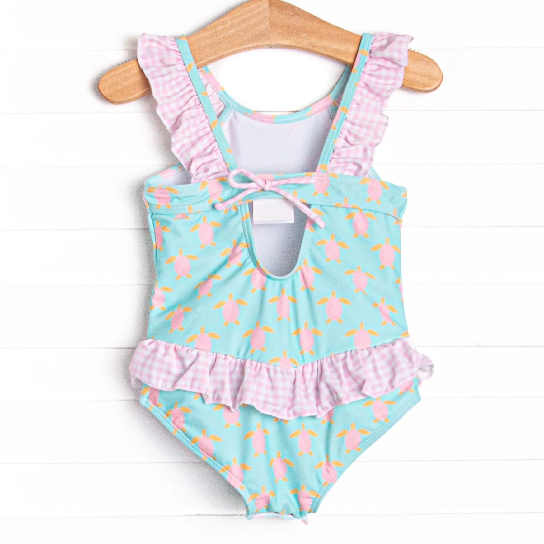 Turquoise Turtles One Piece, Pink