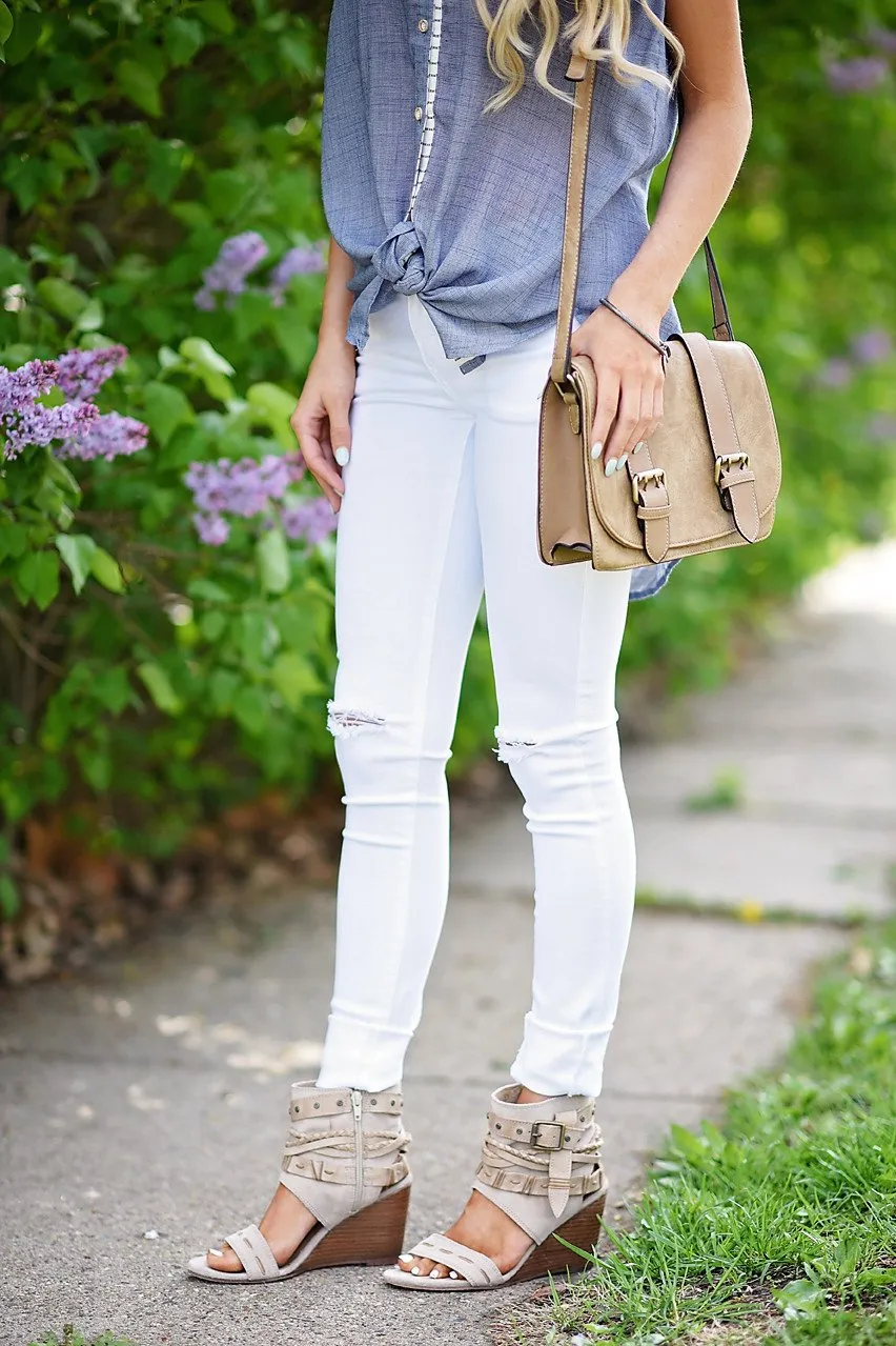 Ultimate Distressed White Jeans