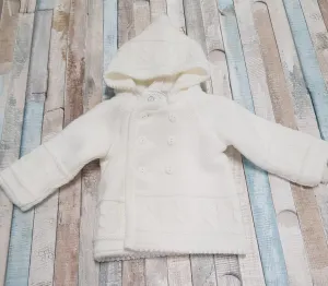 Unisex Baby White Hooded Pram Coat