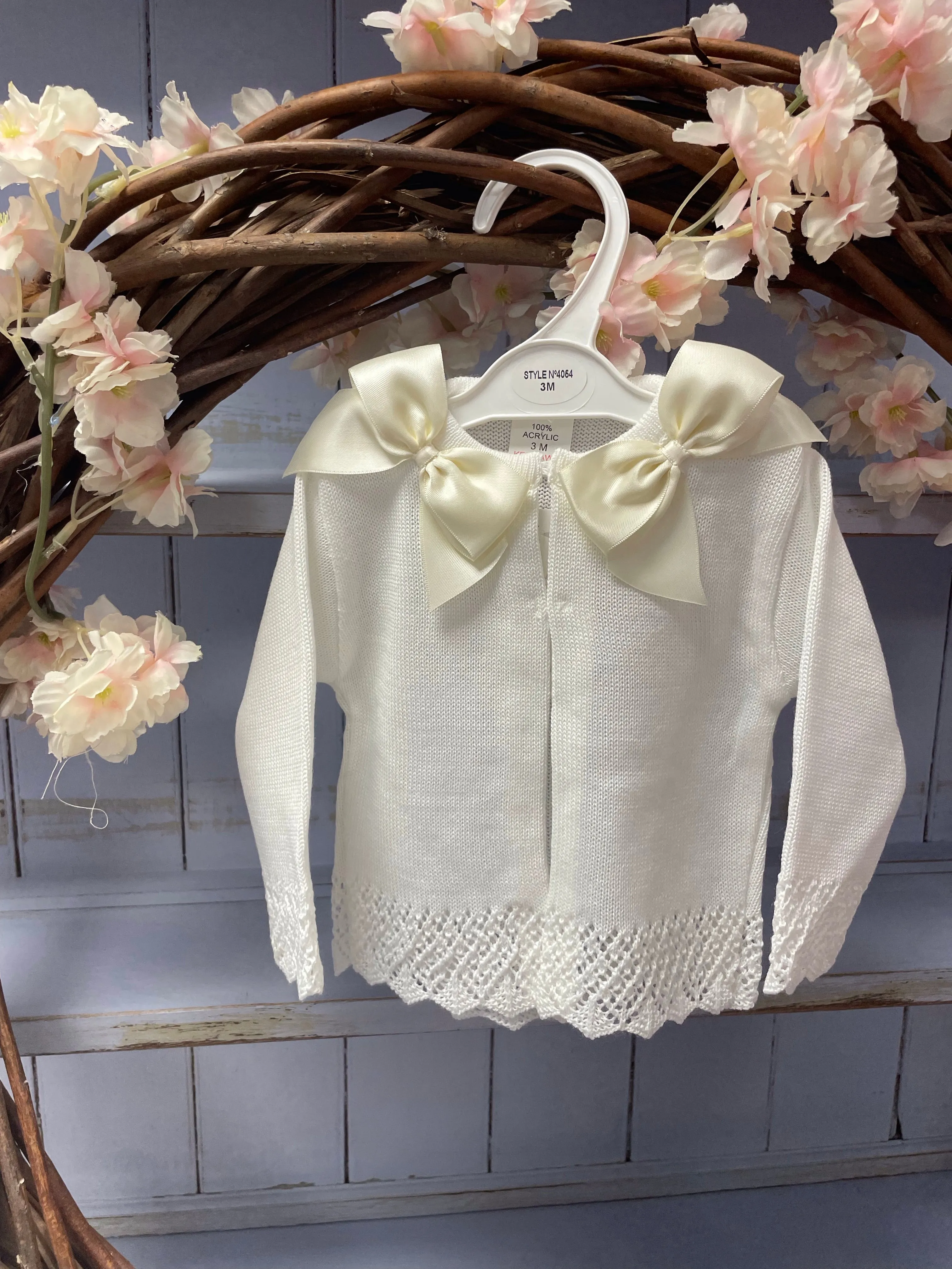 Various Colours - 'Grace' Double Bow Knitted Cardigan