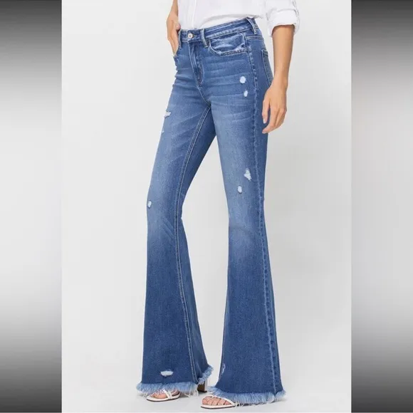 VERVET BY FLYING MONKEY BELLA DISTRESSED FLARE JEANS ❤️NEW COLLECTION IN STORES