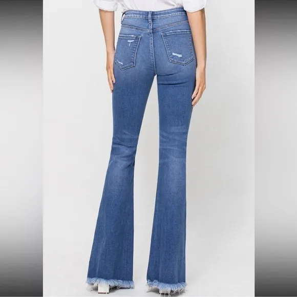 VERVET BY FLYING MONKEY BELLA DISTRESSED FLARE JEANS ❤️NEW COLLECTION IN STORES