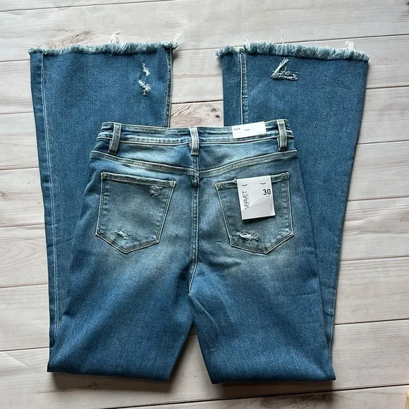 VERVET BY FLYING MONKEY BELLA DISTRESSED FLARE JEANS ❤️NEW COLLECTION IN STORES