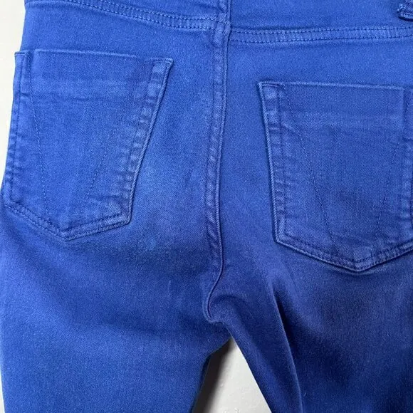 Victoria Beckham Womens Colbalt Blue Mide Rise Skinny Jeans Size 25