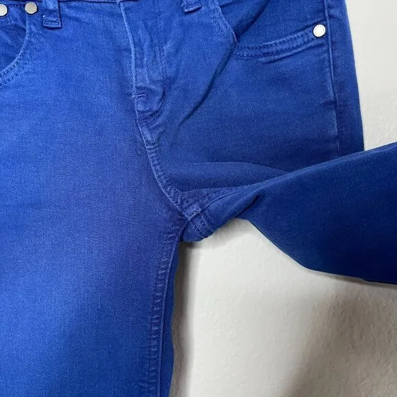 Victoria Beckham Womens Colbalt Blue Mide Rise Skinny Jeans Size 25