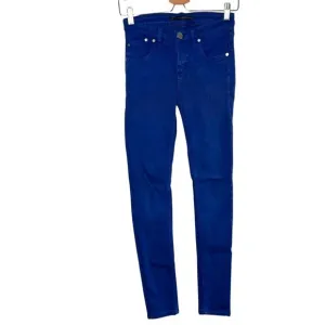 Victoria Beckham Womens Colbalt Blue Mide Rise Skinny Jeans Size 25
