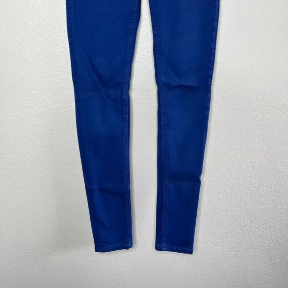 Victoria Beckham Womens Colbalt Blue Mide Rise Skinny Jeans Size 25