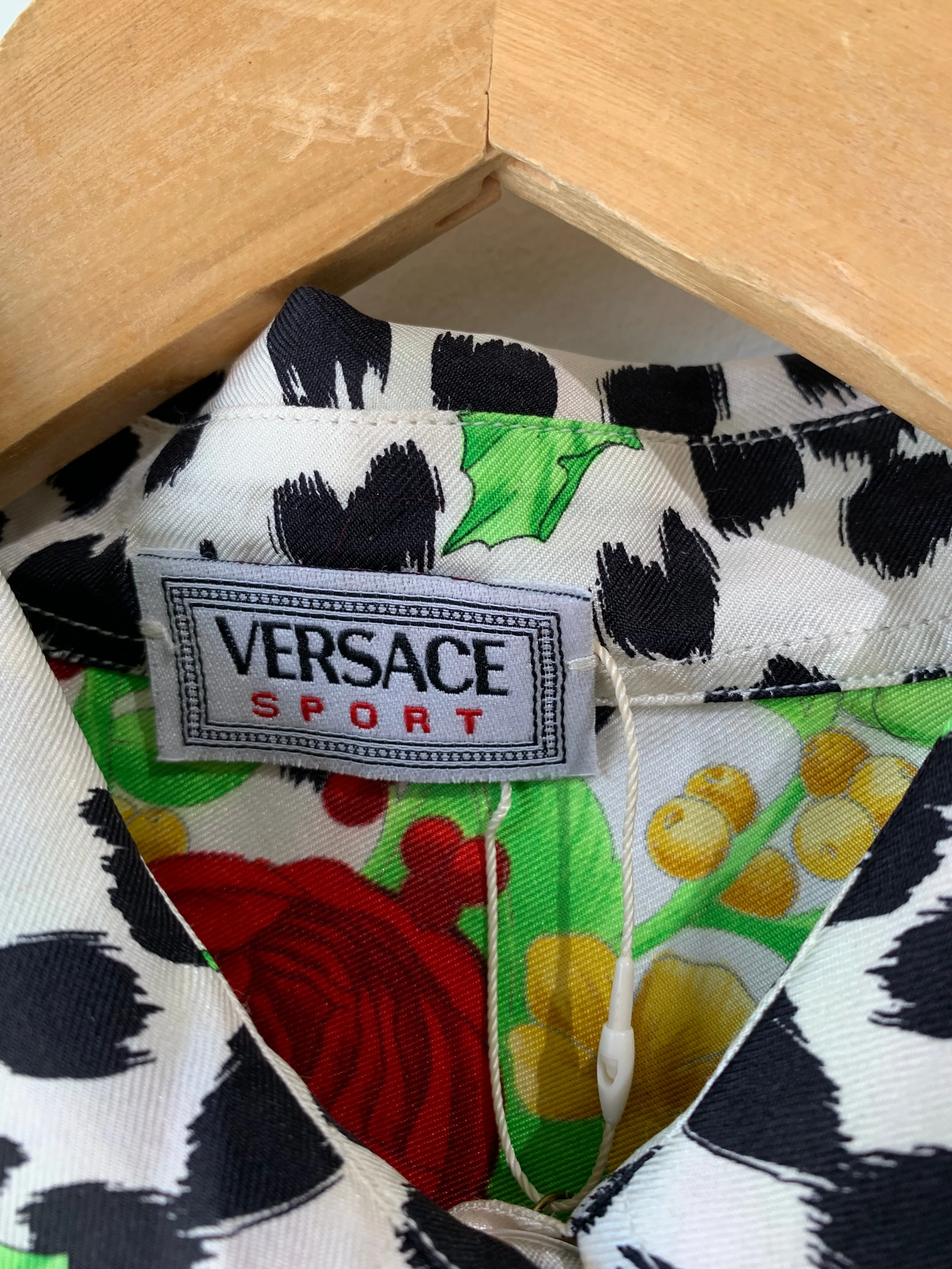 Vintage Versace Silk Shirt With Skiers