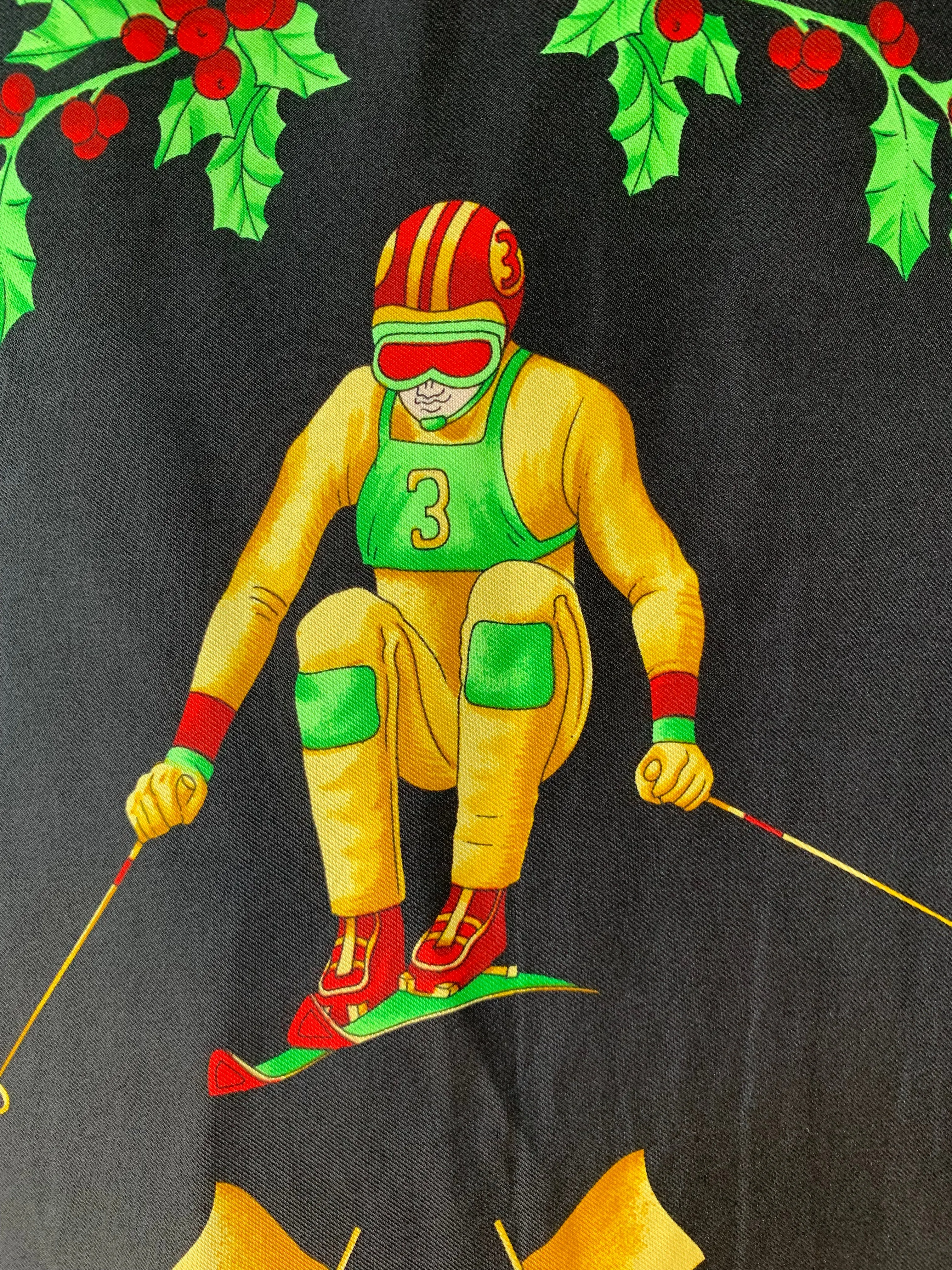 Vintage Versace Silk Shirt With Skiers