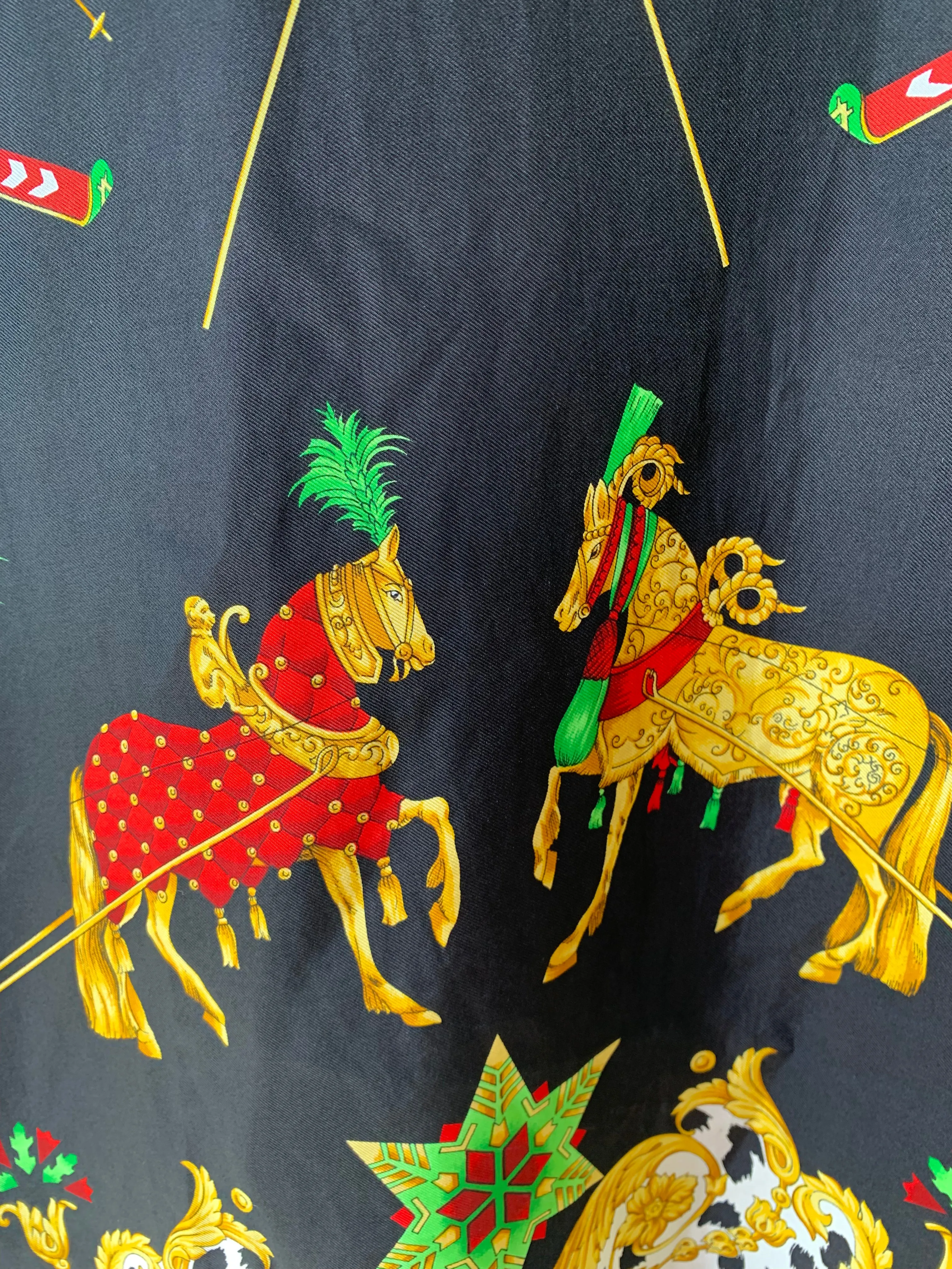 Vintage Versace Silk Shirt With Skiers