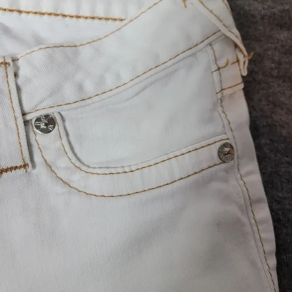 Vtg True Religion Womens 28×33 Skinny Jeans Flap Pockets Thick Stitch Low Raise