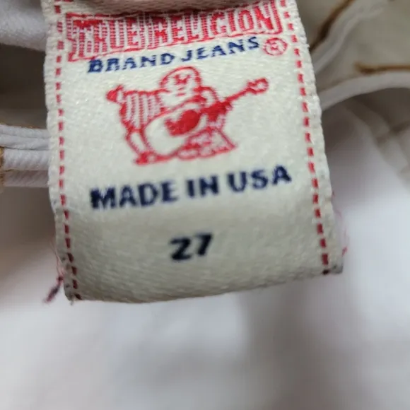 Vtg True Religion Womens 28×33 Skinny Jeans Flap Pockets Thick Stitch Low Raise