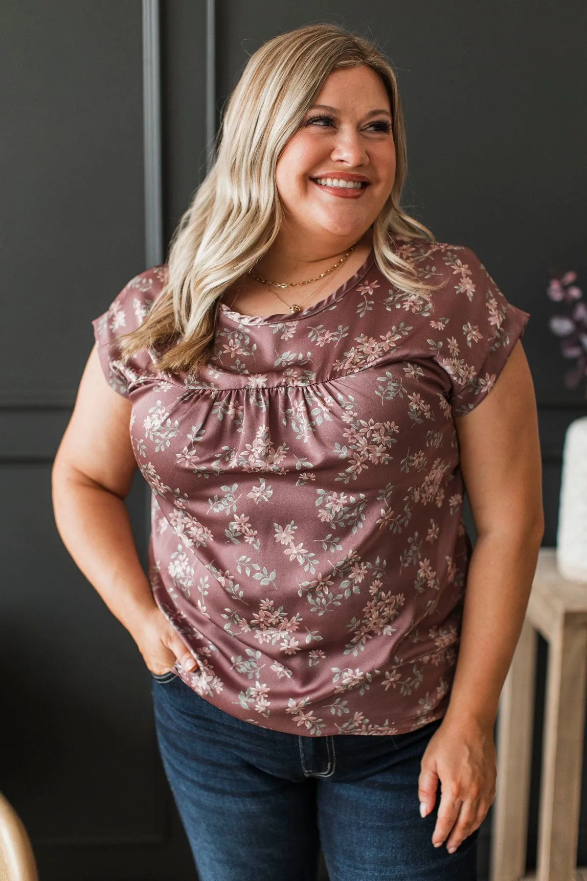 Waiting For Tomorrow Floral Top- Marsala