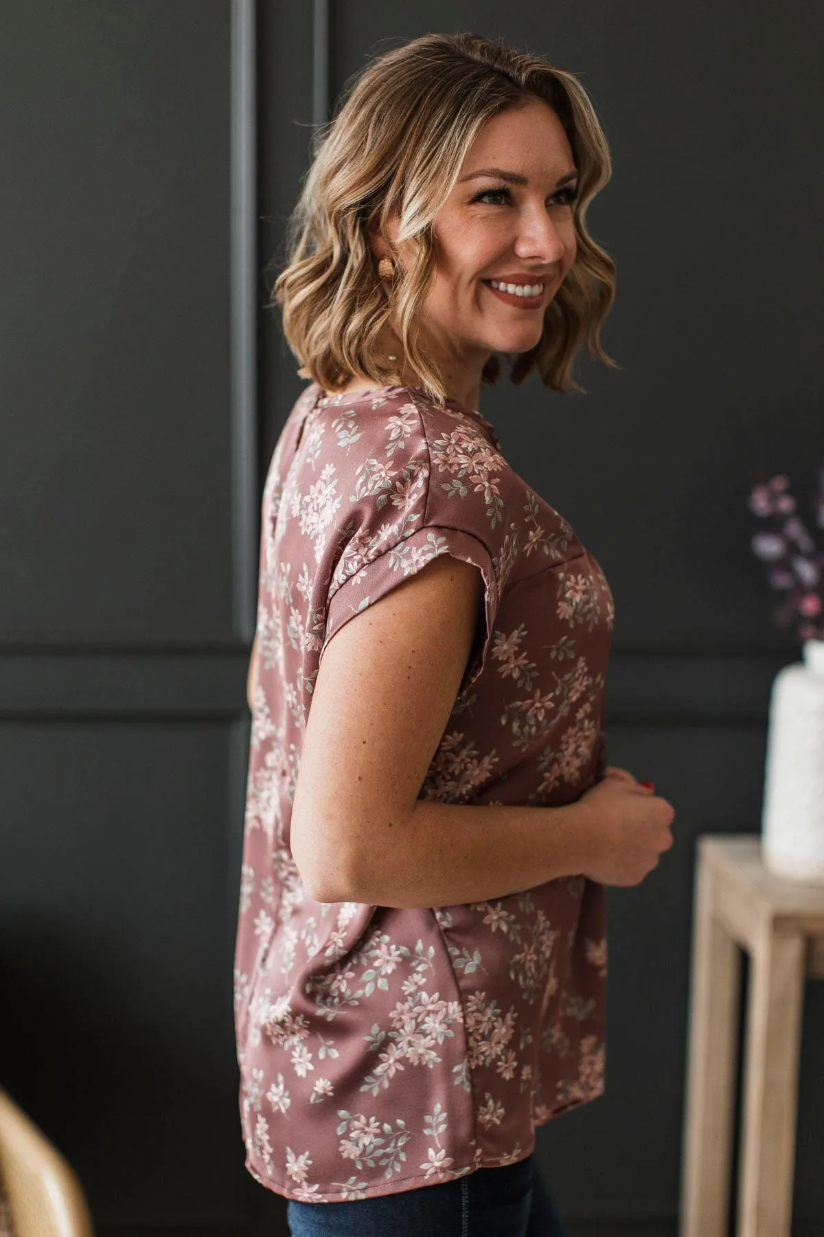 Waiting For Tomorrow Floral Top- Marsala