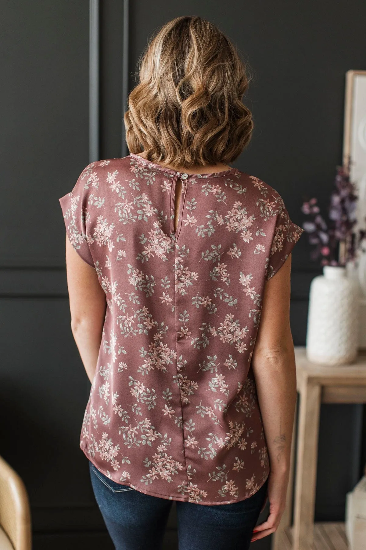 Waiting For Tomorrow Floral Top- Marsala