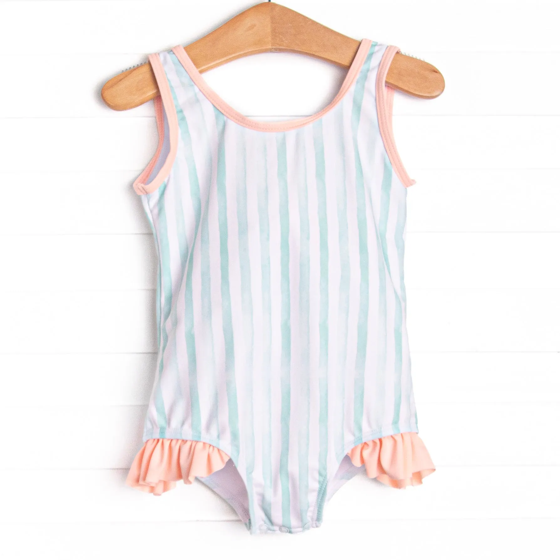 Watercolor Waves One Piece, Green