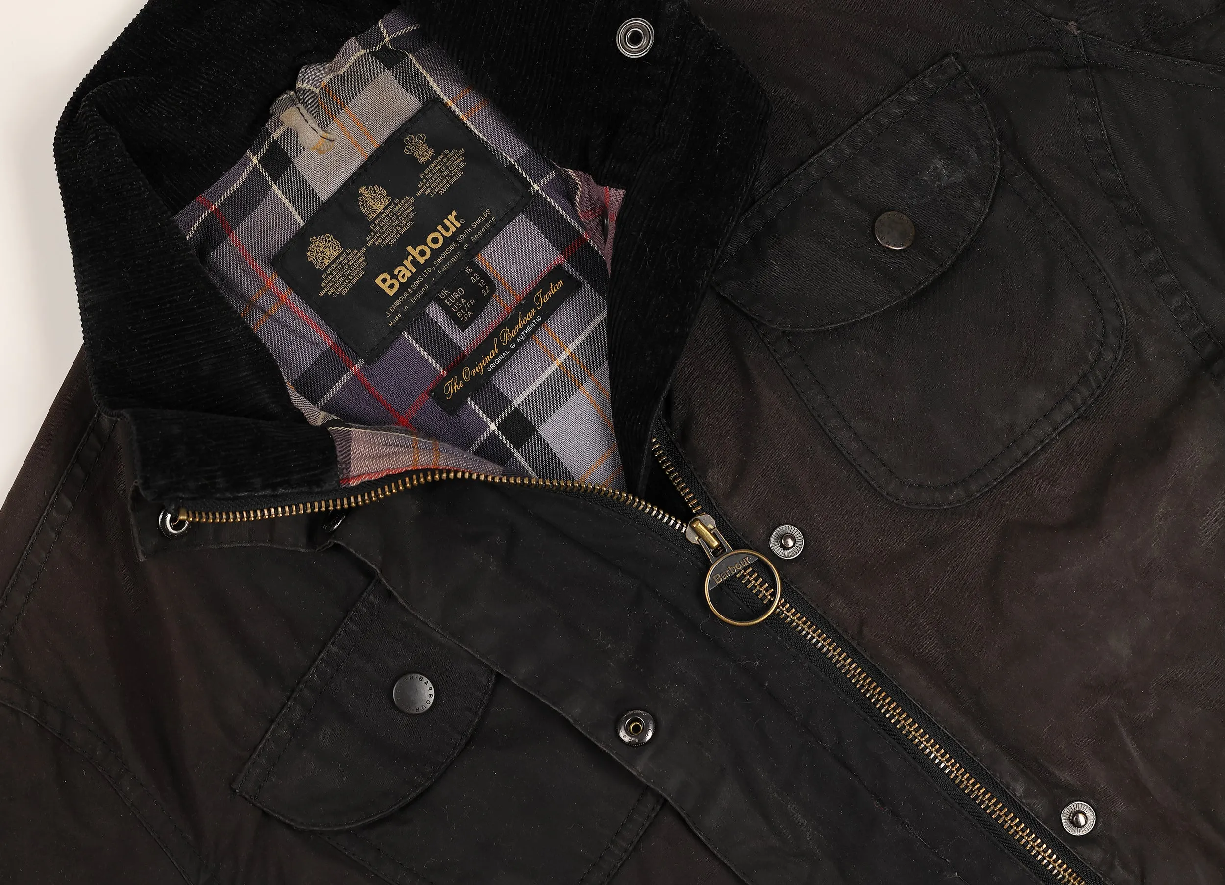 Women's Barbour Sapper Wax Jacket Coat - Black - Women's L